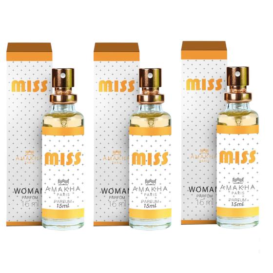Imagem de Kit 3 Perfume Miss Amakha Paris 15 ml