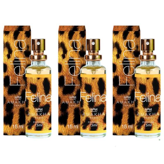 Imagem de Kit 3 Perfumes Felina Amakha Paris Feminino 15 ml