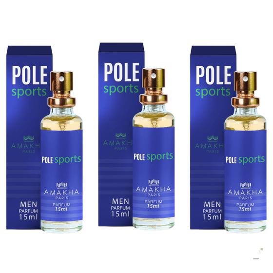 Imagem de Kit 3 Perfumes Pole Sport Amakha Paris 15 ml