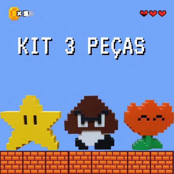 Imagem de Kit 3 Personagens Presente Colecionáveis Super Mario Gamers