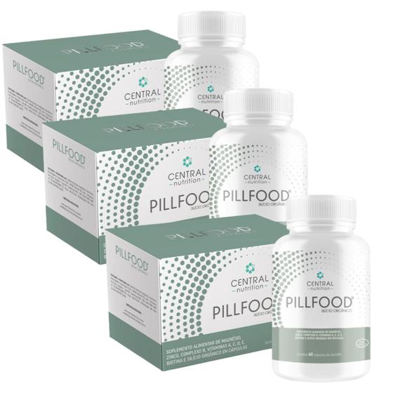 Imagem de Kit 3 Pillfood Silício Orgânico Vitaminas 60 Cap Central Nutrition