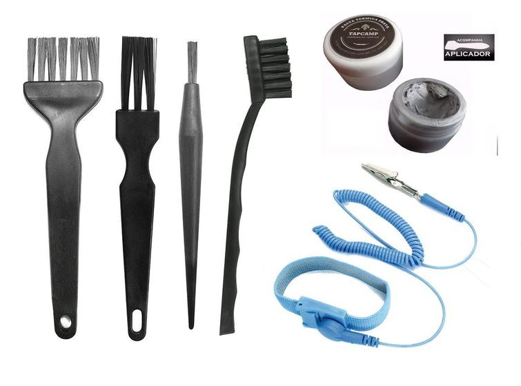 Menor preço em Kit 3 Pincel E Escova E Pulseira Esd E Pasta Termica Prata