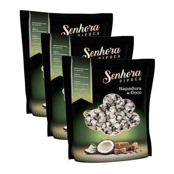 Imagem de Kit 3 Pipoca Senhora Pipoca Rapadura e Coco 100g