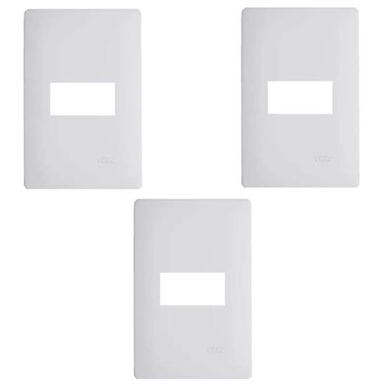 Imagem de KIt 3 Placa 4x2 1 Modulo Horizontal Habitat Branco 3633