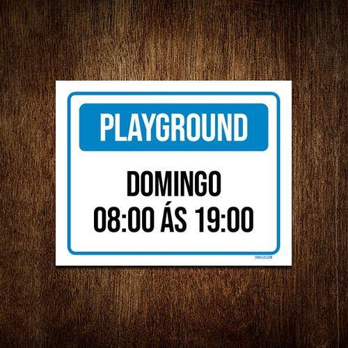 Imagem de Kit 3 Placa Azul - Playground Domingo 08 As 19