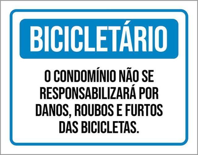 Imagem de Kit 3 Placa Bicicletário Condomínio Roubos Furtos 36X46