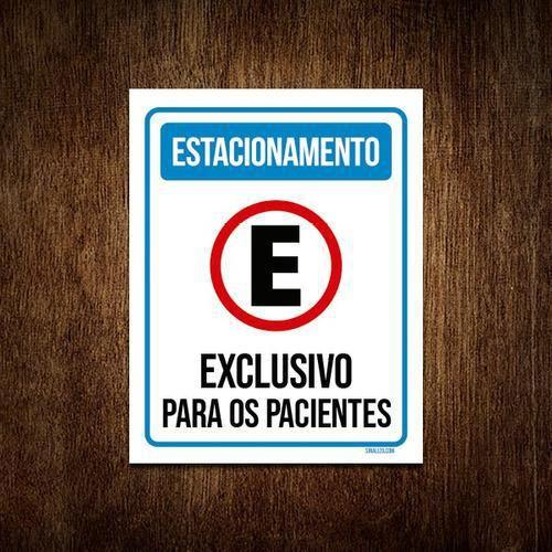 Imagem de Kit 3 Placa Estacionamento Exclusivo Para Pacientes