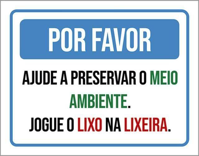 Kit 3 Placa Por Favor Ajupreservar Meio Ambiente Lixo 36X46 - Sinalizo ...