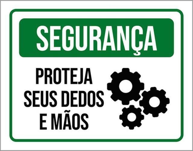 Imagem de Kit 3 Placa Segurança Proteja Seus Dedos E Mãos 36X46