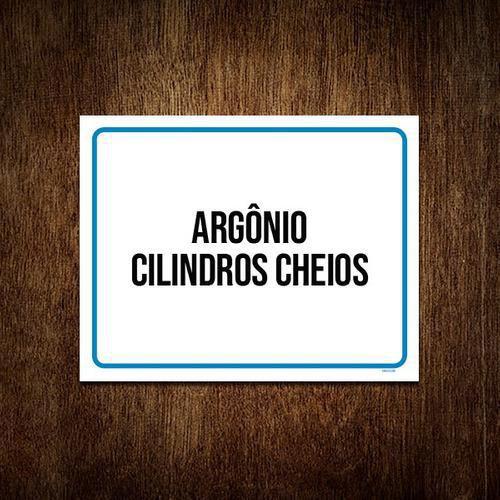 Imagem de Kit 3 Placa Sinalização - Argônio Cilindros Cheios