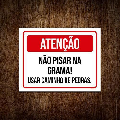 Imagem de Kit 3 Placa Sinalização - Atenção Não Pisar Na Grama