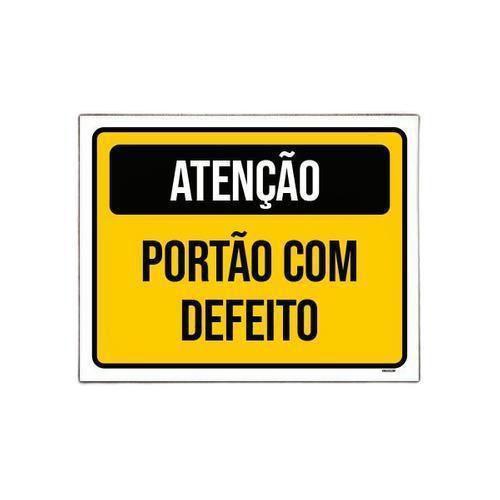 Imagem de Kit 3 Placa Sinalização - Atenção Portão Com Defeito