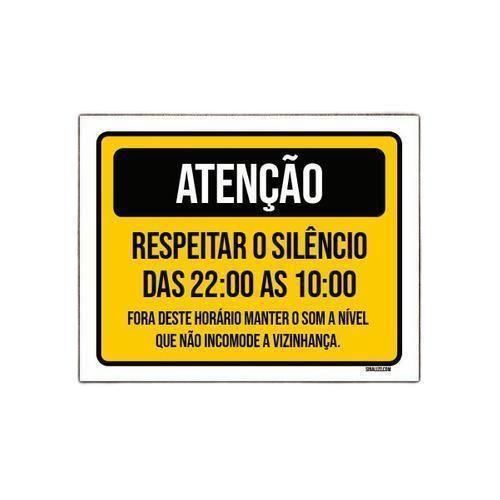 Imagem de Kit 3 Placa Sinalização Atenção Respeitar Silêncio Incomode