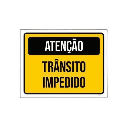 Imagem de Kit 3 Placa Sinalização - Atenção Trânsito Impedido