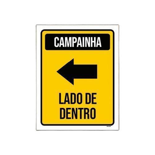 Imagem de Kit 3 Placa Sinalização Campainha Lado Dentro Seta Esquerda