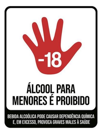 Imagem de Kit 3 Placas Álcool Para Menores Proibido Vert 36X46