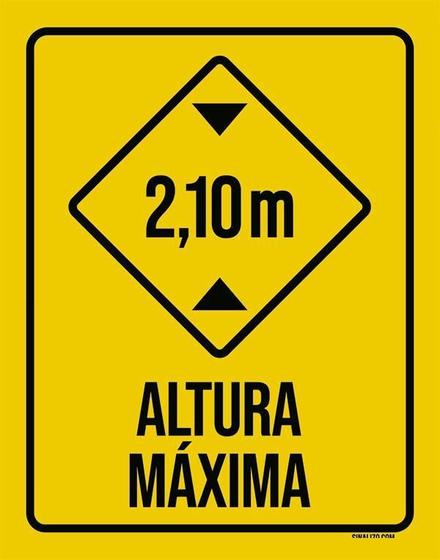 Imagem de Kit 3 Placas Altura Máxima 2M10 Amarela 27X35