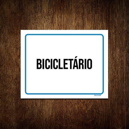 Imagem de Kit 3 Placas Ambiente Sinalização Setor Bicicletário