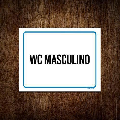 Imagem de Kit 3 Placas Ambiente Sinalização Setor Wc Masculino