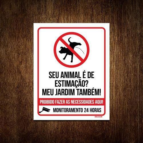 Imagem de Kit 3 Placas Animal Estimação Jardim Proibido Fazer Coco V