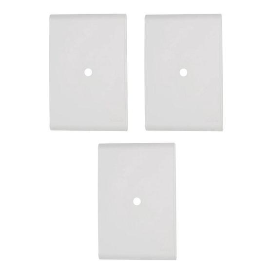 Imagem de Kit 3 Placas Antena 1 Furo 4x2 Branca Embutir Liz Tramontina