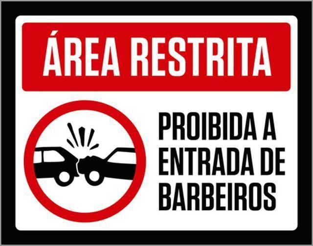 Imagem de Kit 3 Placas Área Restrita Proibida Entradas Barbeiros