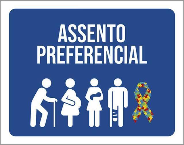 Kit 3 Placas Assento Preferencial Autista 36X46 Menor preço em Kit 3 Placas Assento Preferencial Autista 36X46