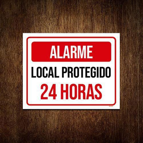 Imagem de Kit 3 Placas Atenção Alarme Local Protegido 24 Horas