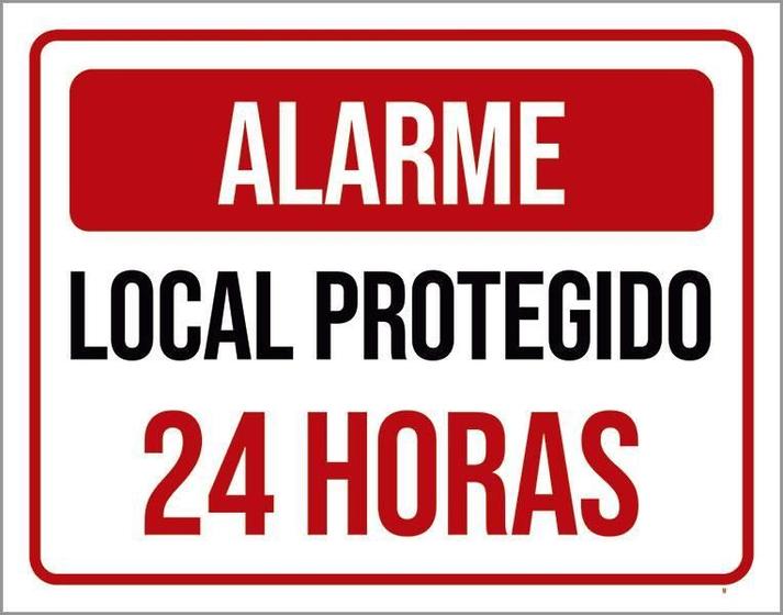 Imagem de Kit 3 Placas Atenção Alarme Local Protegido 24 Horas