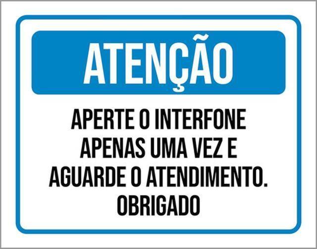 Imagem de Kit 3 Placas Atenção Aperte Internone Uma Vez 36X46