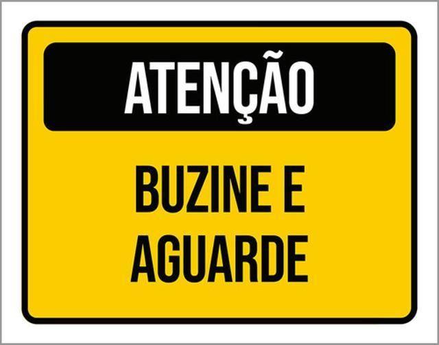 Imagem de Kit 3 Placas Atenção Buzine Aguarde Amarelo