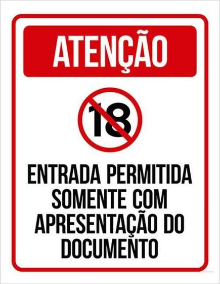 Imagem de Kit 3 Placas Atenção Entrada Permitida Só Com Documento