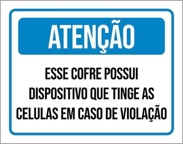 Imagem de Kit 3 Placas Atenção Esse Cofrre Possui Dispositivo 36X46