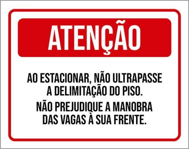 Imagem de Kit 3 Placas Atenção Estacionar Delimitação Piso