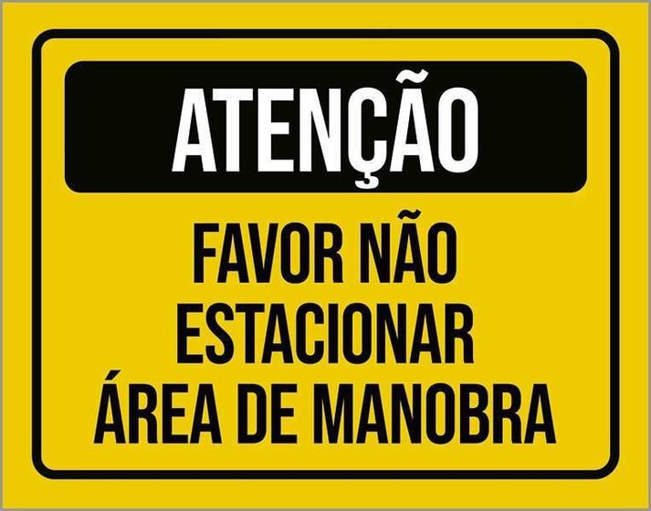 Imagem de Kit 3 Placas Atenção Favor Estacionar Área De Manobra 27X35