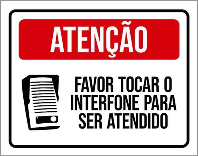 Imagem de Kit 3 Placas Atenção Favor Tocar Interfone Atendido