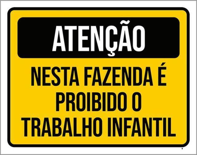 Imagem de Kit 3 Placas Atenção Fenda Proibido Trabalho Infantil