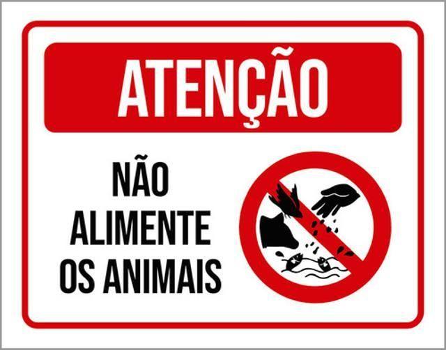 Imagem de Kit 3 Placas Atenção Não Alimente Animais