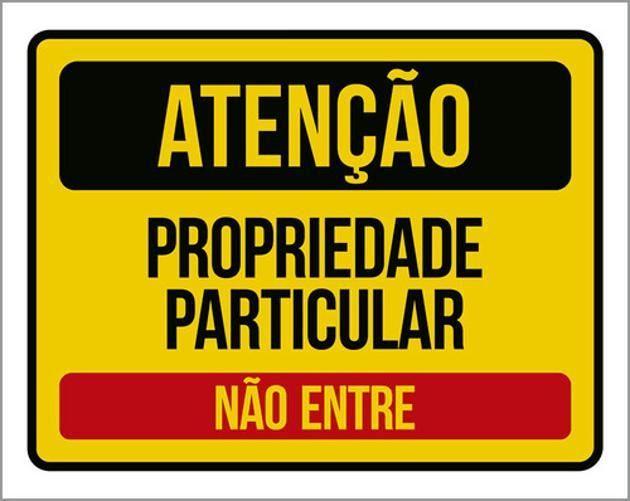 Imagem de Kit 3 Placas Atenção Propriedade Particular Não Entre