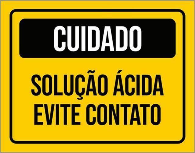 Imagem de Kit 3 Placas Atenção Solução Ácida Evite Contato 36X46