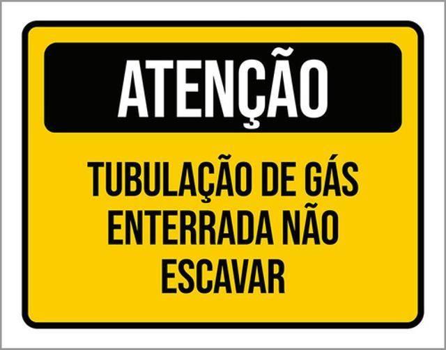 Imagem de Kit 3 Placas Atenção Tubulação De Gás Enterrada Não Escavar