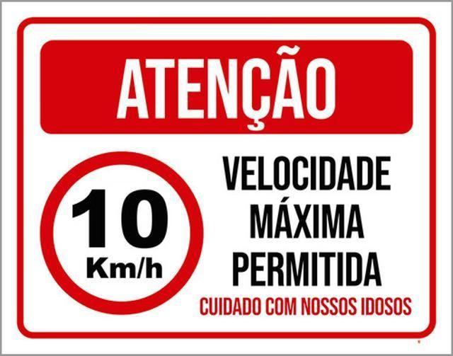 Imagem de Kit 3 Placas Atenção Velocidade Máxima Idosos 36X46