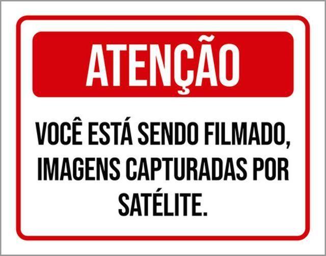 Imagem de Kit 3 Placas Atenção Você Filmado Imagens Capturadas 36X46