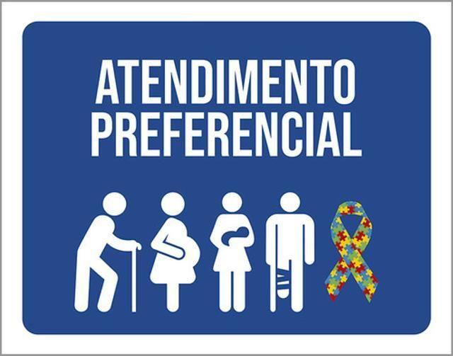 Imagem de Kit 3 Placas Atendimento Preferencial Autista 36X46