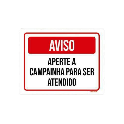 Imagem de Kit 3 Placas Aviso Aperte Campainha Para Ser Atendido