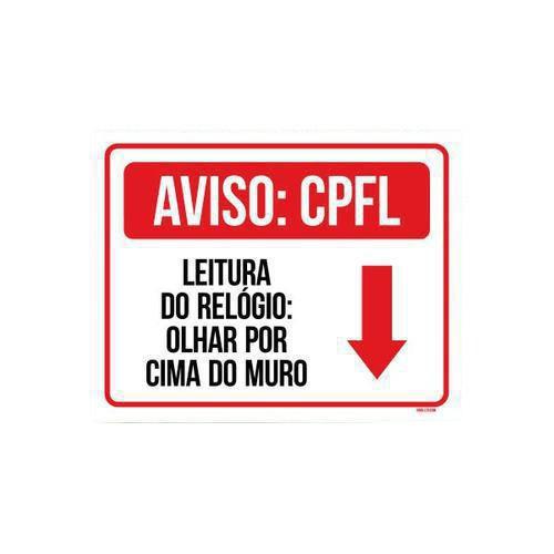 Imagem de Kit 3 Placas Aviso Cpfl Leitura Relógio Olhar Por Cima Muro