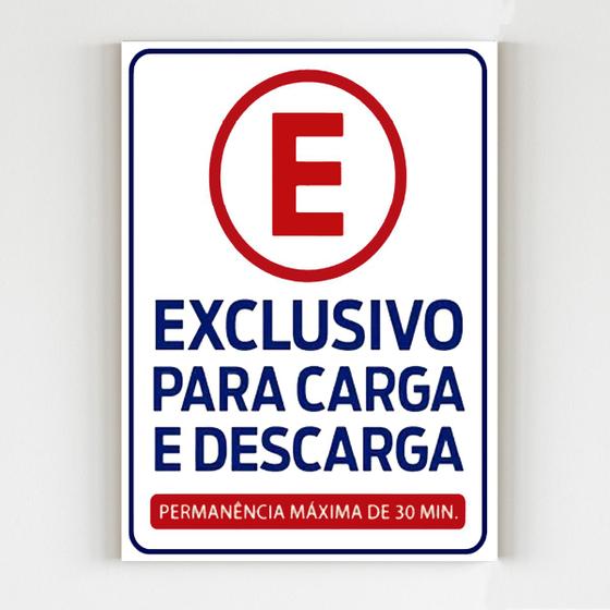 Imagem de kit 3 placas aviso estacionamento exclusivo carga descarga