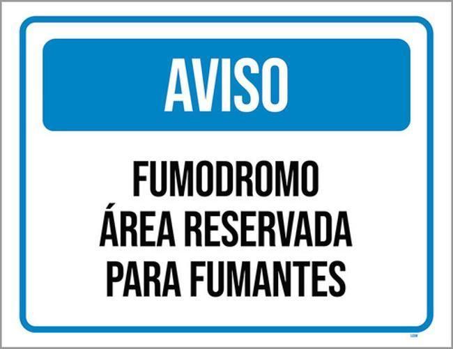 Imagem de Kit 3 Placas Aviso Fumodromo Área Reservada Para Fumantes