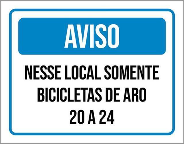 Imagem de Kit 3 Placas Aviso Nesse Local Somente Bicicletas