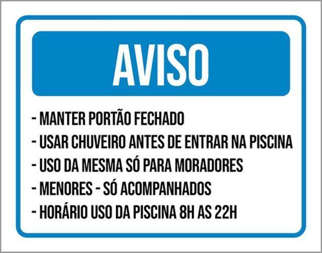 Imagem de Kit 3 Placas Aviso Portão Chuveiro Moradores